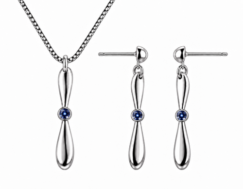 2 Bladed Prop Blue Stone Silver Tone