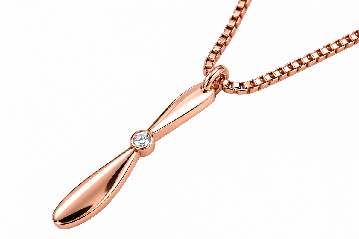 2 Bladed Prop Clear Stone Rose Gold Tone