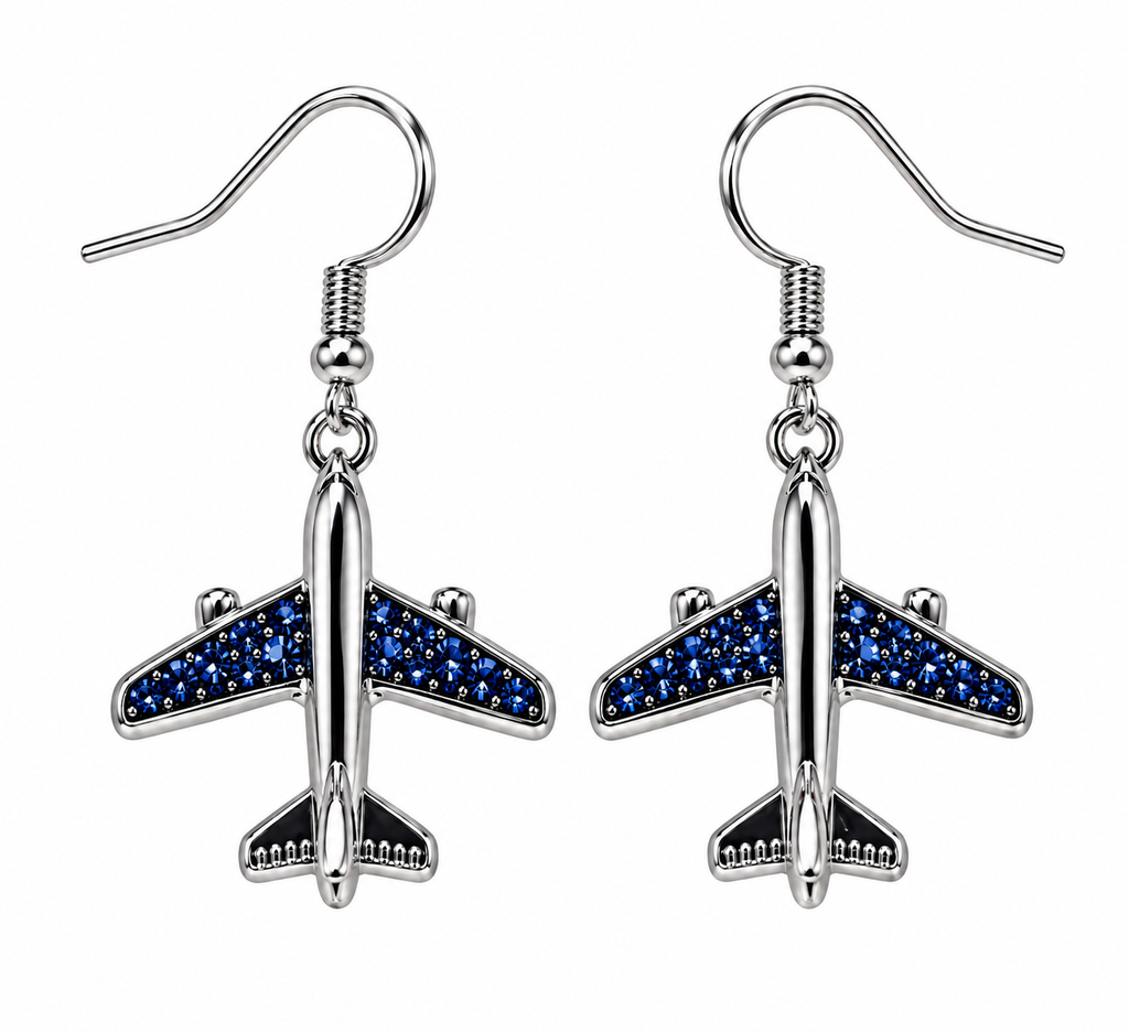 Commercial Jet Blue Stone Silver Tone