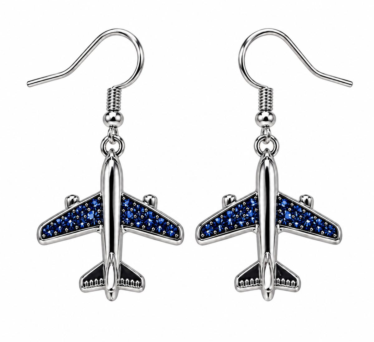 Commercial Jet Blue Stone Silver Tone
