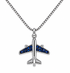 Commercial Jet Blue Stone Silver Tone