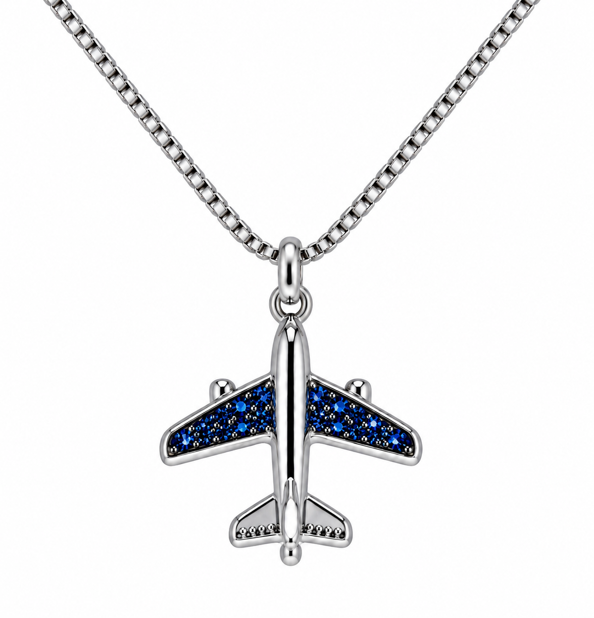 Commercial Jet Blue Stone Silver Tone