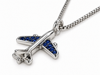 Commercial Jet Blue Stone Silver Tone