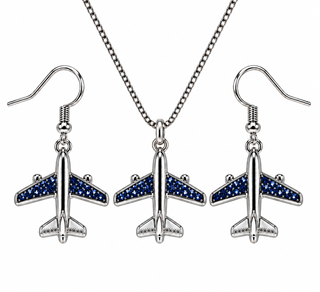 Commercial Jet Blue Stone Silver Tone