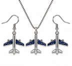 Commercial Jet Blue Stone Silver Tone