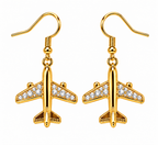 Commercial Jet Clear Stone Yellow Gold Tone