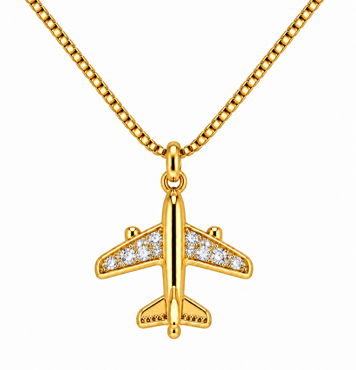 Commercial Jet Clear Stone Yellow Gold Tone