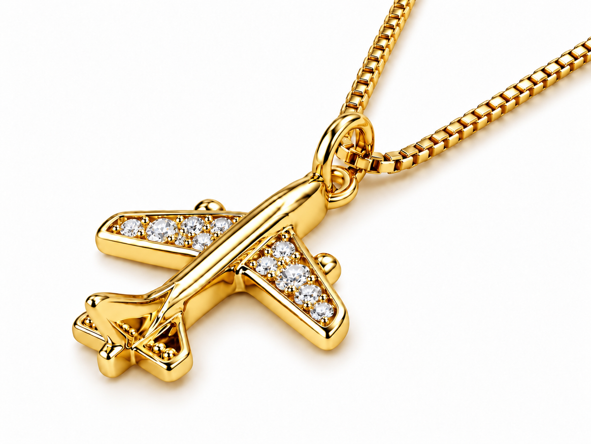Commercial Jet Clear Stone Yellow Gold Tone