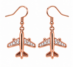 Commercial Jet Clear Stones Rose Gold Tone