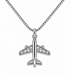 Commercial Jet Clear Stones Silver Tone