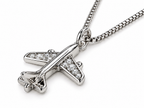 Commercial Jet Clear Stones Silver Tone