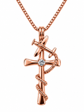 Cross Large Rose Gold Tone Necklace