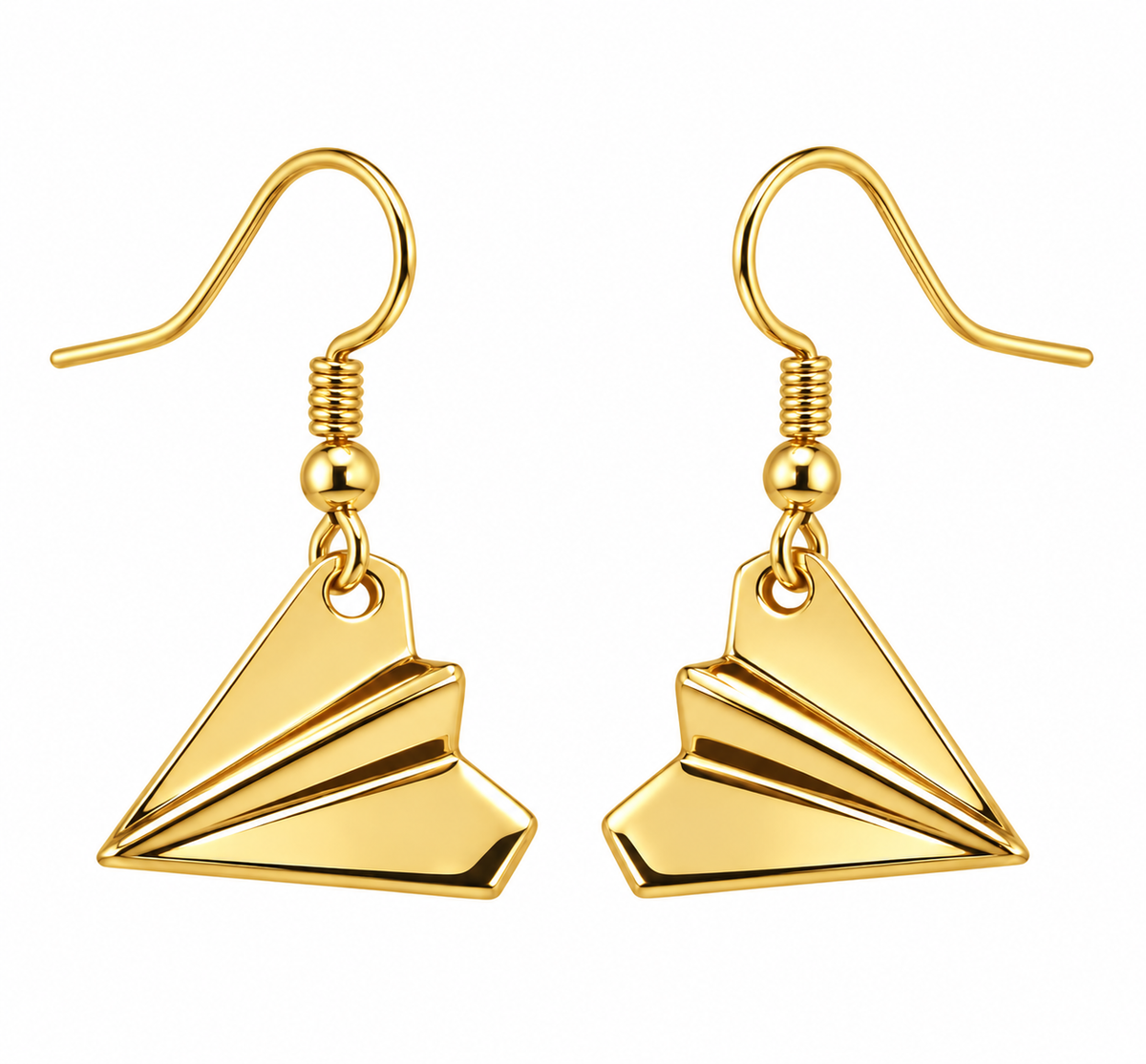 Paper Airplane Gold Tone