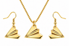 Paper Airplane Gold Tone