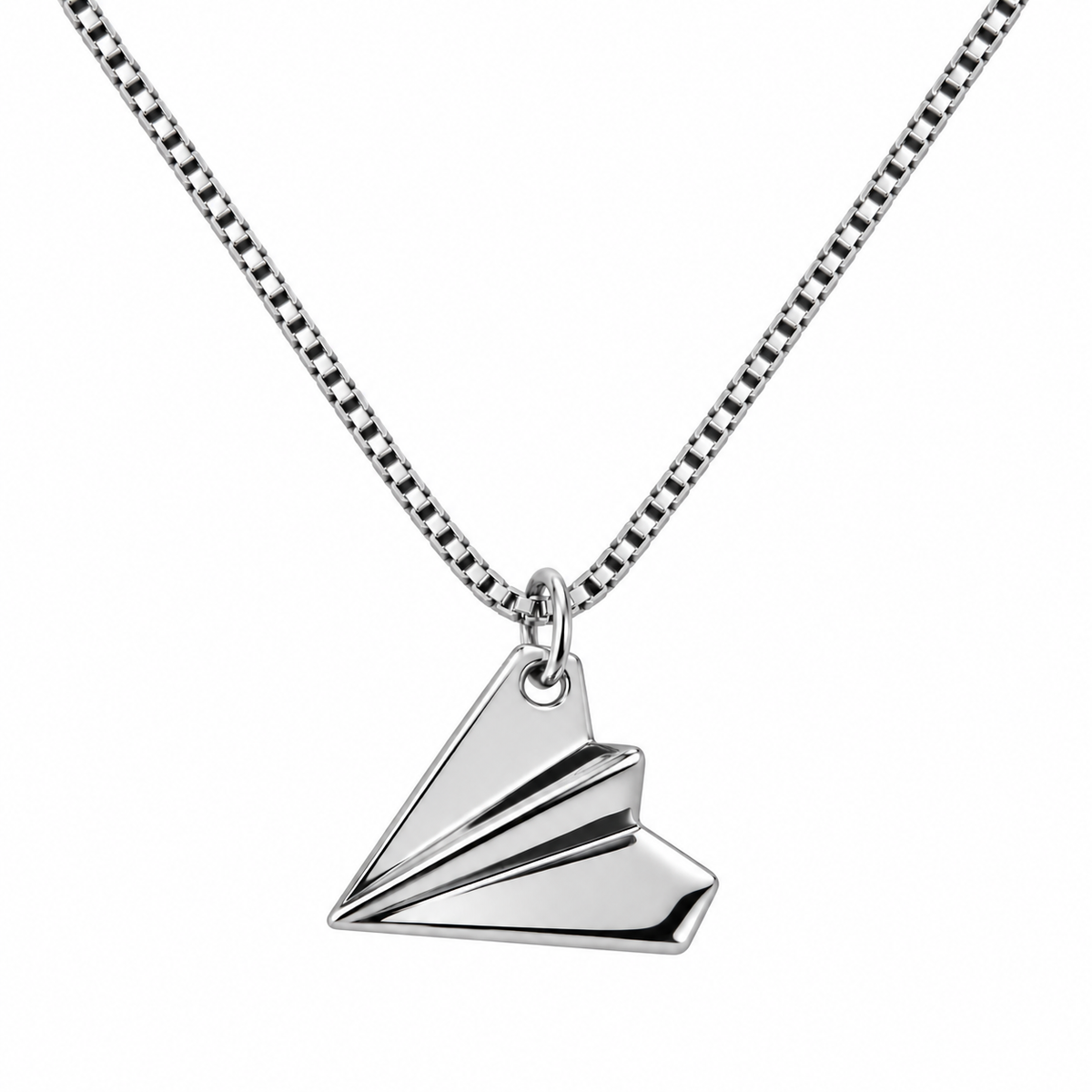 Paper Airplane Silver Tone