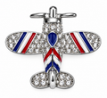 Vintage-Inspired Crystal Airplane Brooch – Silver Tone