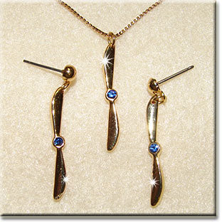 2 Bladed Prop Blue Gold Tone