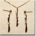 2 Bladed Prop Clear Gold Tone
