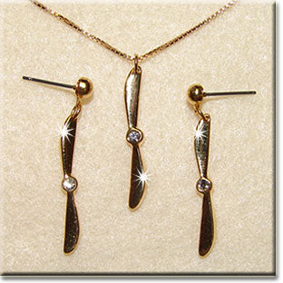 2 Bladed Prop Clear Gold Tone