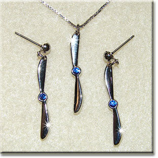 2 Bladed Prop Blue Silver Tone