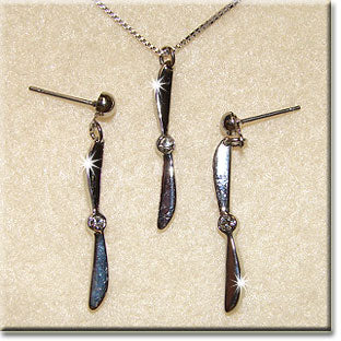 2 Bladed Prop Clear Silver Tone