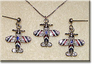 Red, White and Blue Silver Tone