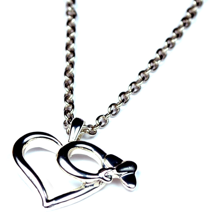 Heart Large Silver Plated Necklace