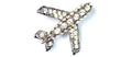 Large Clear Crystal Silver Tone Pin