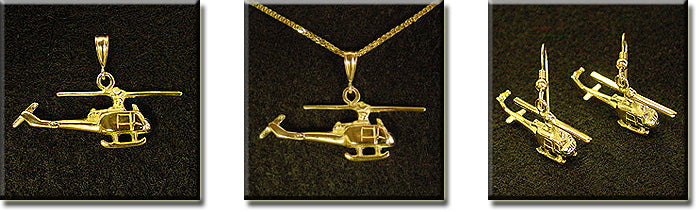 Bell 204 Huey UH-1 3D : 14K Gold