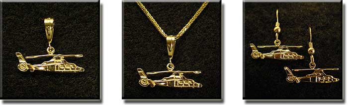 Aerospatiale Dauphin II, USCG HH-65 Dolphin : 14K Yellow Gold