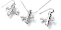 Biplane Spinning Prop Sandblasted with Diamond Cut : 14K Gold