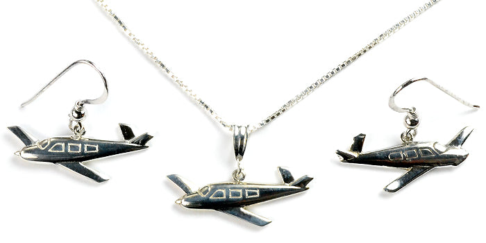 V-Tail Bonanza 35 Side View : Sterling Silver