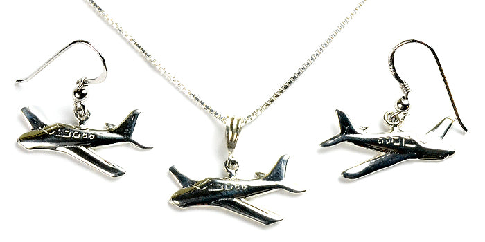 Straight Tail Bonanza A-36 Side View : Sterling Silver