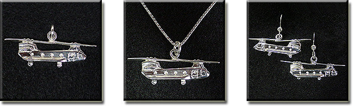 Boeing Model 234, CH-47 Chinook (Small) : Sterling Silver