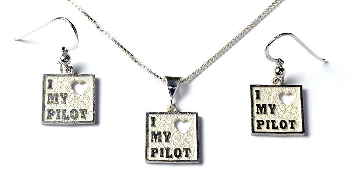 I LOVE MY PILOT Small : Sterling Silver