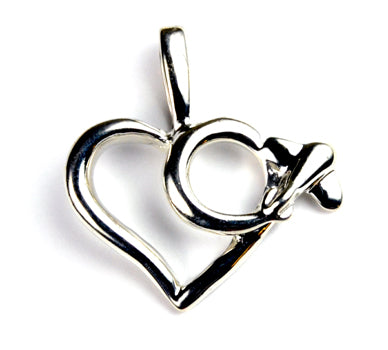 Low Wing LARGE Heart : Sterling Silver