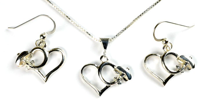Biplane Heart : Sterling Silver