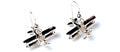 Biplane Spinning Prop Shiny Top View : Sterling Silver