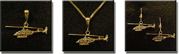 Bell 206L Long Ranger OH-58 KIOWA : Sterling Silver