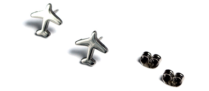 Airplane Mini Silver Tone