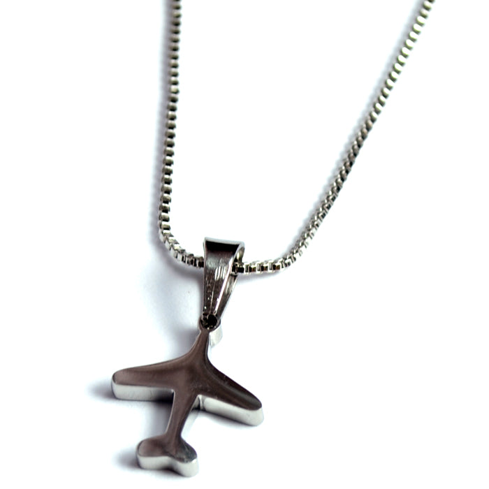 Airplane Mini Silver Tone