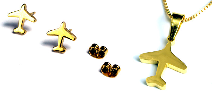 Airplane Mini Gold Tone
