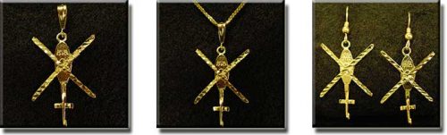 X-Top View Helicopter : 14K Gold