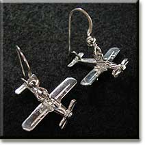 Low Wing 3D Top View with Spinning Prop : Sterling Silver