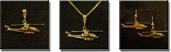 Bell AH-1, Huey Cobra, Sea Cobra, or Super Cobra :: Sterling Silver