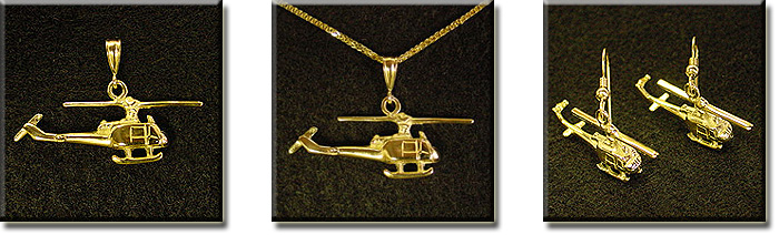 Bell 204 Huey UH-1 3D : Sterling Silver